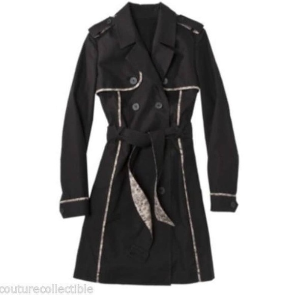 Jason Wu Black Trench Coat W/ Belt - Womens XLarge - Picture 1 of 7
